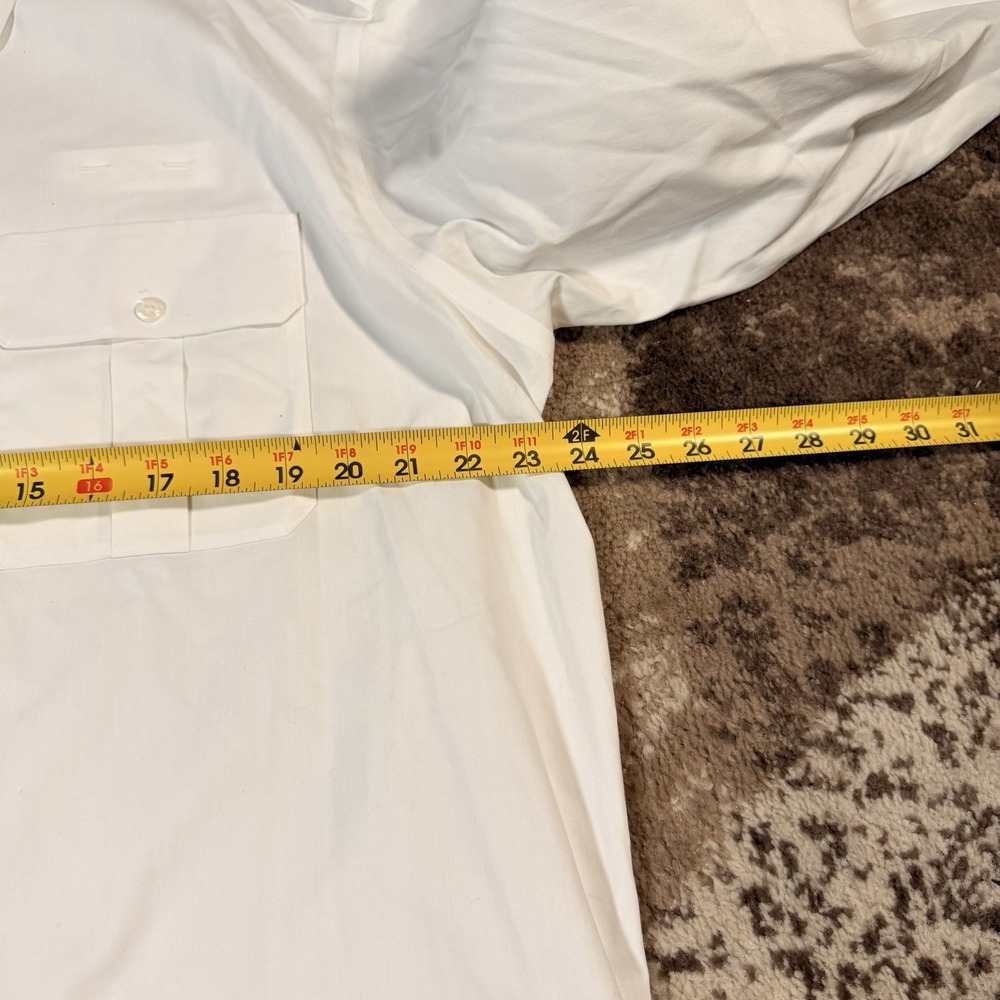 Brooks Brothers United Airlines Shirt Mens 17 36/37 White Long Sleeve Pilot NEW - Picture 6 of 10